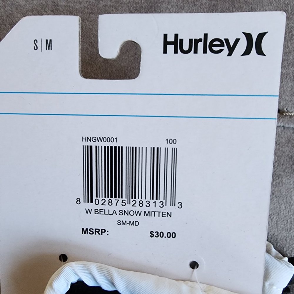 NWT Hurley Women's Bella Snow Mittens Size S/M - Picture 4 of 4